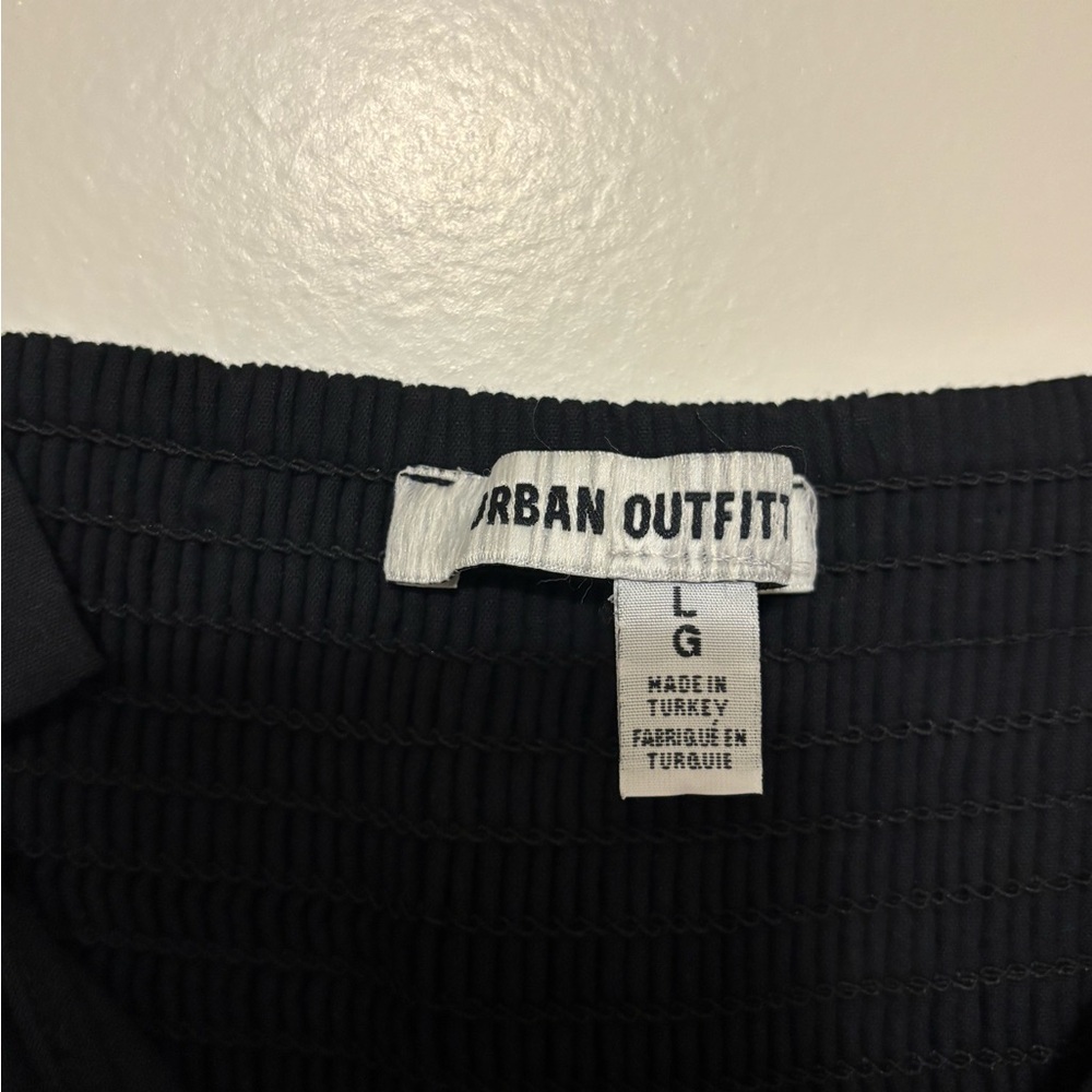 NWOT - Black Peplum Button Front UO top - Picture 3 of 5
